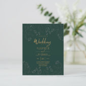 Moderne Peacock Green Gold Foil Wedding (Stehend Vorderseite)