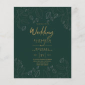 Moderne Peacock Green Gold Foil Wedding (Vorderseite)