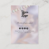Moderne Pearl Background Ohrringe Business Card Visitenkarte (Rückseite)