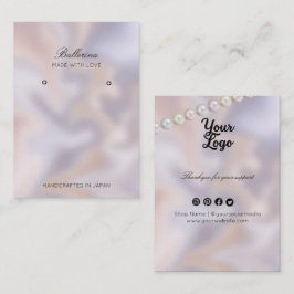 Moderne Pearl Background Ohrringe Business Card Visitenkarte