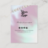 Moderne Pearl Background Ohrringe Business Card Visitenkarte (Rückseite)