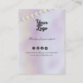 Moderne Pearl Background Ohrringe Business Card Visitenkarte (Rückseite)