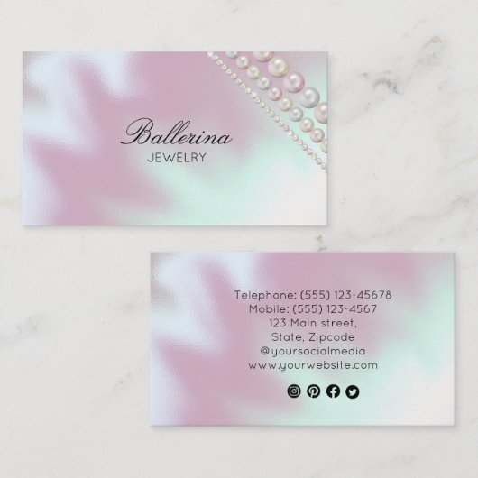 Moderne Pearl Pattern Business Card Visitenkarte (Vorne/Hinten)