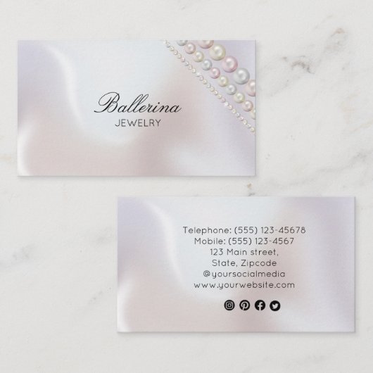 Moderne Pearl Pattern Business Card Visitenkarte (Vorne/Hinten)