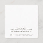 Moderne Pearring Display Card Quadratische Visitenkarte (Rückseite)