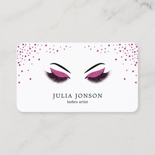 Moderne Peitschen mit dunklem rosa Maskenbildner Visitenkarte (Vorderseite)