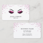 Moderne Peitschen mit dunklem rosa Maskenbildner Visitenkarte (Vorne/Hinten)