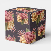 Moderne Peony-Blume auf Lila Brown Geschenkschachtel (Rückseite)