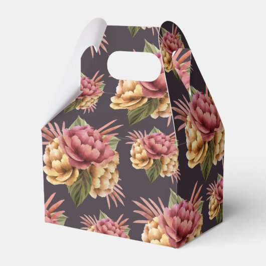 Moderne Peony-Blume Geschenkschachtel (Rückseite)