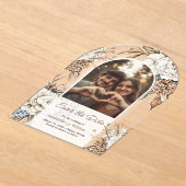 Moderne Peony & Hydrangea Hochzeit retten das Datu Acryleinladungen (Ablage )