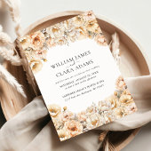 Moderne Peony Wasserfarbenflora auf einer Hochzeit Einladung