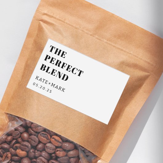 Moderne, perfekte Mischung für Hochzeitscoffee Rechteckiger Aufkleber