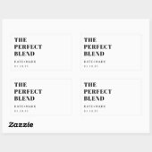 Moderne, perfekte Mischung für Hochzeitscoffee Rechteckiger Aufkleber (Blatt)