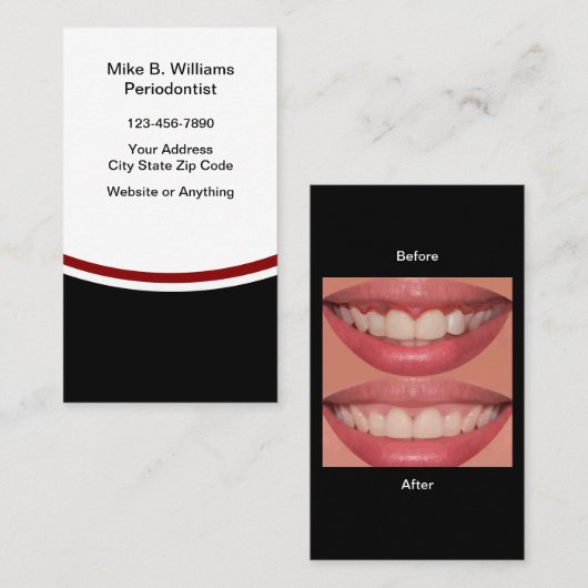 Moderne Periodontist Dental Business Cards Visitenkarte (Vorne/Hinten)