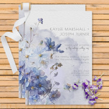 Moderne Periwinkle Blue Watercolor-Wildblumen