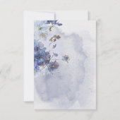Moderne Periwinkle Blue Watercolor-Wildblumen RSVP Karte (Rückseite)