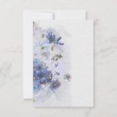 Moderne Periwinkle Blue Watercolor-Wildblumen Save The Date (Rückseite)