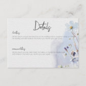 Moderne Periwinkle Blue Wildblumen Details Begleitkarte (Vorderseite)