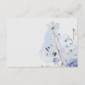 Moderne Periwinkle Blue Wildblumen Details Begleitkarte (Rückseite)