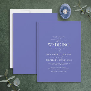 Moderne Periwinkle Calligrafy Wedding Einladung