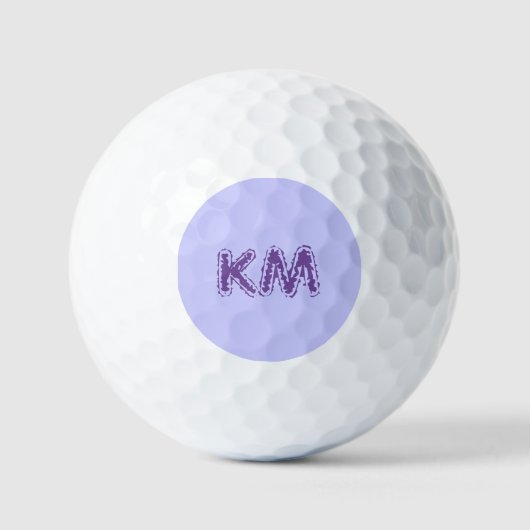 Moderne Periwinkle-Farbe | Lila Monogramm-Initiale Golfball (Vorderseite)