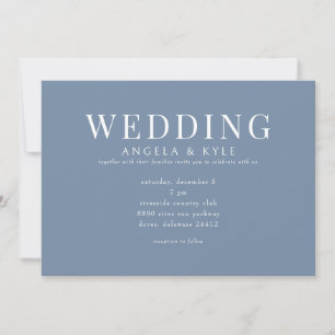 Moderne Periwinkle Horizontal Hochzeitseinladung Einladung