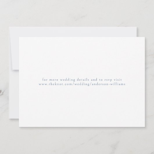 Moderne Periwinkle Horizontal Hochzeitseinladung Einladung (Rückseite)