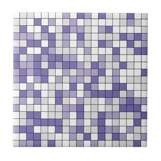 Moderne Periwinkle Lavender Geometrie Keramik Tile Fliese (Vorderseite)