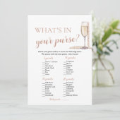 Moderne Perlen & Prosecco Was in deinem Handspiel Einladung (Stehend Vorderseite)