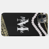 Moderne Perlen und Glitter Name Case-Mate iPhone Hülle (Rückseite (Horizontal))