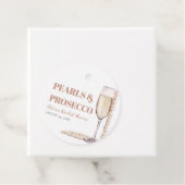 Moderne Perlen und Prosecco Brautparty Geschenkanhänger (Beispiel)