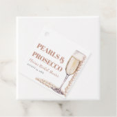 Moderne Perlen und Prosecco Brautparty Geschenkanhänger (Beispiel)