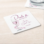 Moderne Perlen und Prosecco-Brautparty Hochzeit Rechteckiger Pappuntersetzer (angewinkelt)