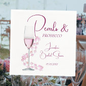 Moderne Perlen und Prosecco-Brautparty Hochzeit Serviette