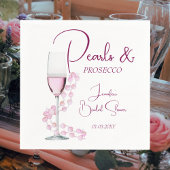 Moderne Perlen und Prosecco-Brautparty Hochzeit Serviette