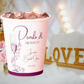 Moderne Perlen und Prosecco Brautparty Pappbecher