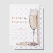 Moderne Perlen und Prosecco Brautparty Pergament Einladungen (Versetzt (Einladung))