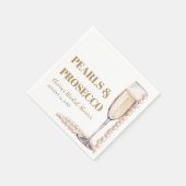 Moderne Perlen und Prosecco Brautparty Serviette (Ecke)
