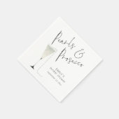 Moderne Perlen und Prosecco-Brautparty Serviette (Ecke)