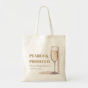Moderne Perlen und Prosecco Brautparty Tragetasche