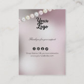 Moderne Perlenohrringe Visitenkarte (Rückseite)