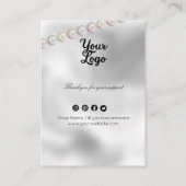 Moderne Perlenohrringe Visitenkarte (Rückseite)