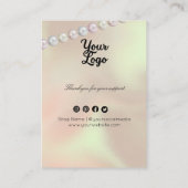 Moderne Perlenohrringe Visitenkarte (Rückseite)