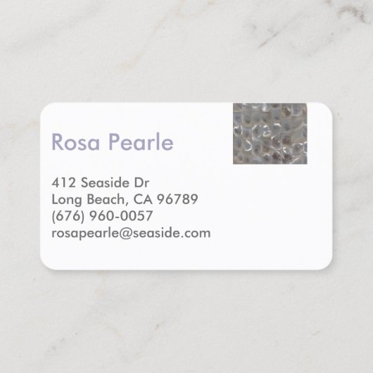 Moderne Perlmuttkontakt-Karte Telefonnummerkarte (Rückseite)