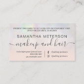 Moderne Perlnacre blush ombre beruflich Rabattkarte (Rückseite)