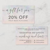 Moderne Perlnacre blush ombre beruflich Rabattkarte (Vorne/Hinten)