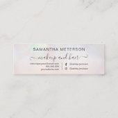 Moderne Perlnacre ombre Blush Verabredung Mini Visitenkarte (Rückseite)