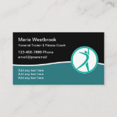 Moderne Personal Fitness Coach Business Card Visitenkarte (Vorderseite)