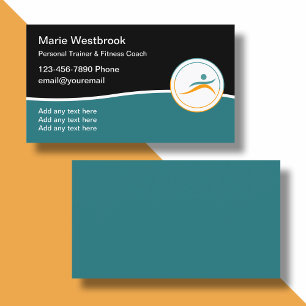 Moderne Personal Fitness Coach Business Card Visitenkarte