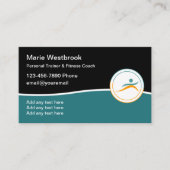 Moderne Personal Fitness Coach Business Card Visitenkarte (Vorderseite)
